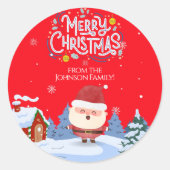 Charmant familie Kerst sticker (Voorkant)