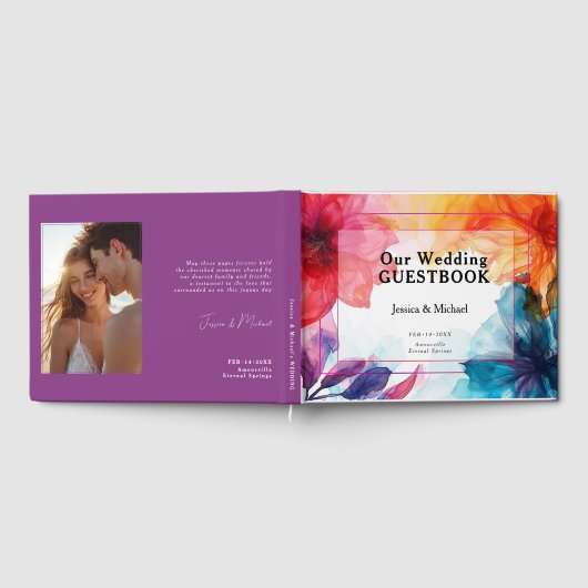 😍Charmant gastenboek Anemone Dreamscape bruiloft (Volledig)