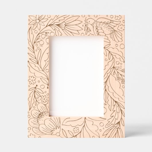 Charmant Geïllustreerd Duif en Folk Floral Lijst Gegraveerde Lijstjes (Voorkant)