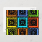 Charmant geruite veelkleurige patroonkunst ontwerp briefkaart (Voorkant / Achterkant)