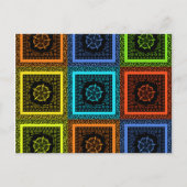Charmant geruite veelkleurige patroonkunst ontwerp briefkaart (Voorkant)