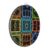 Charmant geruite veelkleurige patroonkunst ontwerp dartbord (Voorkant Links)