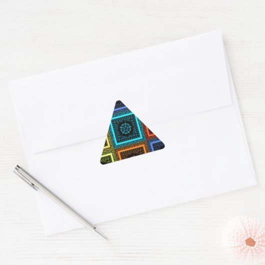 Charmant geruite veelkleurige patroonkunst ontwerp sticker (Envelop)