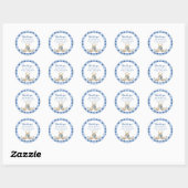 Charmant Gingham Teddy Bear Baby shower Bedankt Ronde Sticker (Vel)