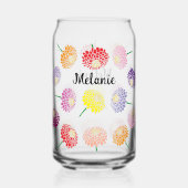Charmant glas op maat met Zinnia bloemenprint (Voorkant)