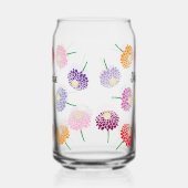 Charmant glas op maat met Zinnia bloemenprint (Links)