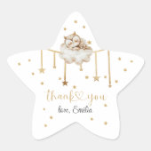 Charmant Golden Star Shaped Owl Baby shower Ster Sticker (Voorkant)