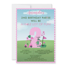 Charmant Golf Roze Meisje 2e Verjaardag Par-T-shir