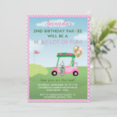 Charmant Golf Roze Meisje 2e Verjaardag Par-T-shir Kaart (Staand voorkant)