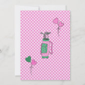 Charmant Golf Roze Meisje 2e Verjaardag Par-T-shir Kaart (Achterkant)