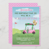 Charmant Golf Roze Meisje 3e Verjaardag Par-T-shir Kaart (Voorkant / Achterkant)