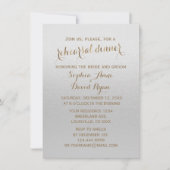 Charmant goud folie grijs huwelijksrepetie diner kaart (Voorkant)