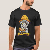 Charmant Halloween Mummy Design Schattige en Spook T-shirt (Voorkant)