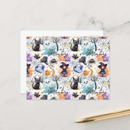 Charmant Halloween Pattern Briefkaart