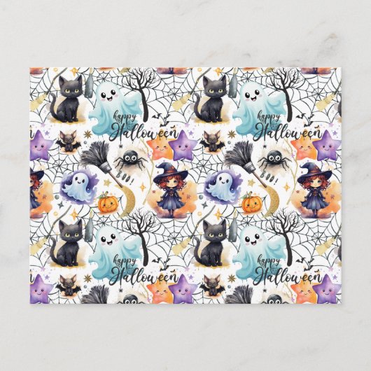 Charmant Halloween Pattern Briefkaart (Voorkant)