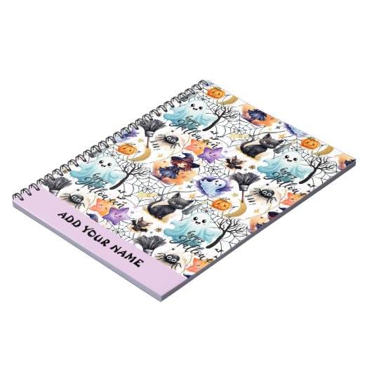 Charmant Halloween Pattern Notitieboek (Linkerzijde)