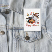 Charmant Halloween Wenskaart – handgetekende EMBR Button (Insitu)