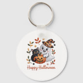 Charmant Halloween Wenskaart – handgetekende EMBR Sleutelhanger (Voorkant)