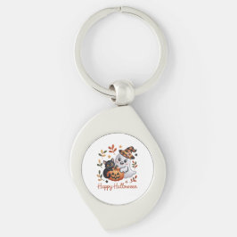 Charmant Halloween Wenskaart – handgetekende EMBR Sleutelhanger