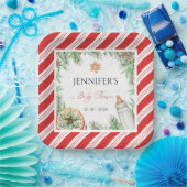 Charmant handgetekende aangepaste kerst Baby showe Papieren Bordje (Feest)