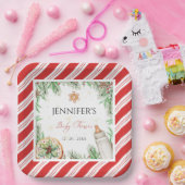 Charmant handgetekende aangepaste kerst Baby showe Papieren Bordje (Feest)