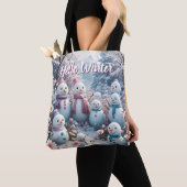 Charmant Happy Snowman Familie Winter Tas (Dichtbij)