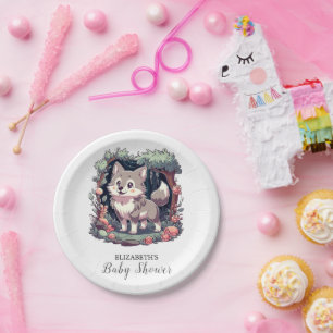 Charmant Happy Wolf Baby shower Papieren Bordje