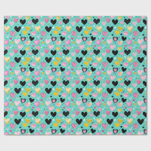 Charmant hart inpakpapier (Vlak)