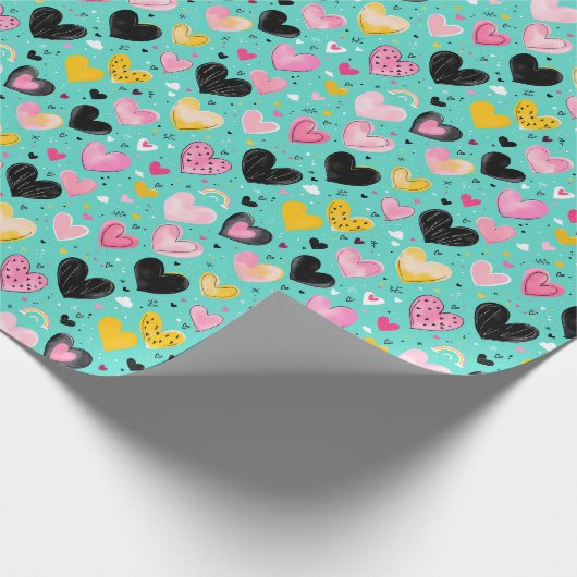 Charmant hart inpakpapier (Hoek)