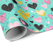 Charmant hart inpakpapier (Rol Hoek)