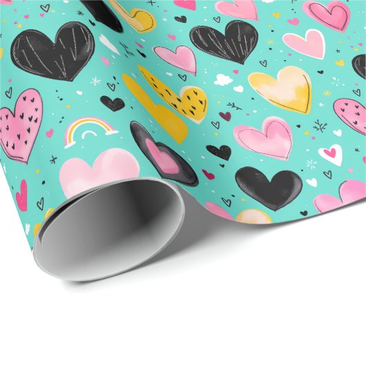 Charmant hart inpakpapier (Rol Hoek)