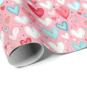 Charmant hart inpakpapier (Rol Hoek)