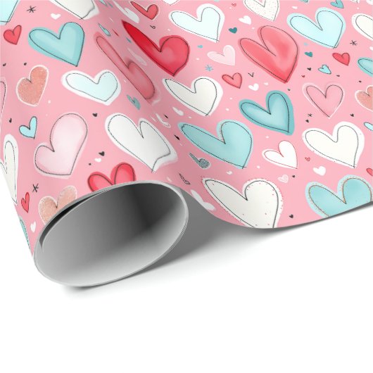 Charmant hart inpakpapier (Rol Hoek)