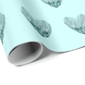 Charmant hartpatroon in mintgroen cadeaupapier (Rol Hoek)