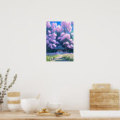 Charmant heiligdom onder Cherry Blossom Poster (Keuken)