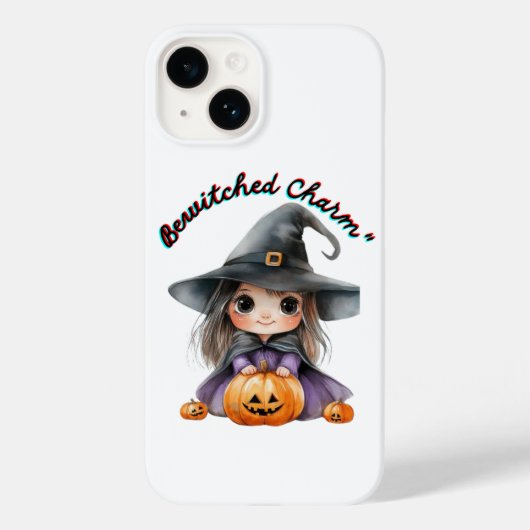 Charmant Heksenmeisje Halloween Decor met Pompoene Case-Mate iPhone Case (Achterkant)
