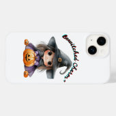 Charmant Heksenmeisje Halloween Decor met Pompoene Case-Mate iPhone Case (Achterkant (horizontaal))
