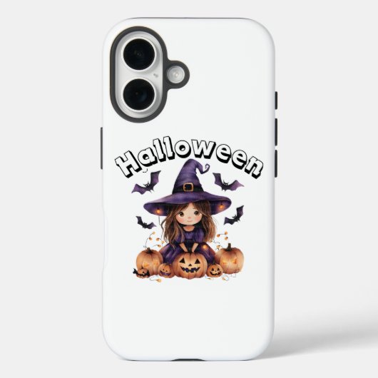 Charmant Heksenmeisje Halloween Decor met Pompoene Case-Mate iPhone Case (Achterkant)