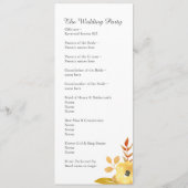 Charmant herfst bruiloft programma programmakaart (Achterkant)