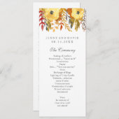 Charmant herfst bruiloft programma programmakaart (Voorkant / Achterkant)