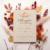 Charmant Herfst 'kleine pompoen' Baby shower Kaart