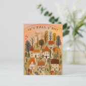 Charmant herfstdorp Het is Herfst Y'all Schattige Briefkaart (Staand voorkant)