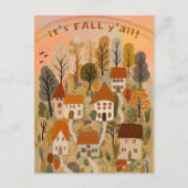 Charmant herfstdorp Het is Herfst Y'all Schattige Briefkaart (Voorkant)