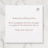 Charmant herfstteddybeer Baby shower Bedankjes Labels (Achterkant)