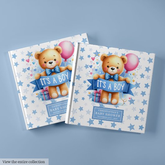 Charmant Het is een jongen teddybeer gastenboek aa