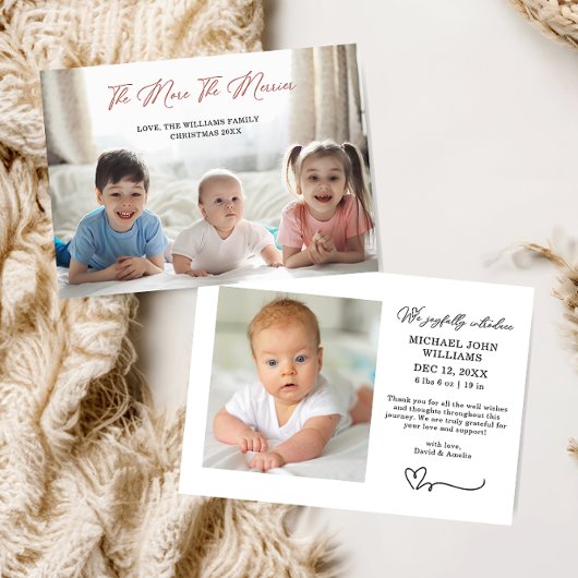 Charmant hoe meer de Merrier Baby aankondiging