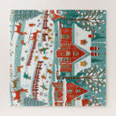 Charmant houten huis legpuzzel (Horizontaal)