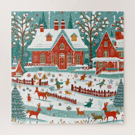 Charmant houten huis legpuzzel (Verticaal)