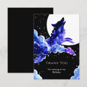 Charmant huilen wolf verjaardag bedankkaart (Voorkant / Achterkant)