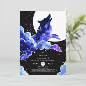 Charmant huilen wolf verjaardag kaart (Staand voorkant)